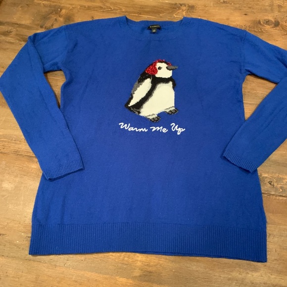 talbots penguin sweater